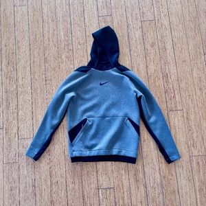 Nike Pro Dri-Fit Fleece Training Hoodie Grey Black Mens Small BV5572-071